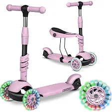Детский самокат трехколесный Ricokids Cubi розовый