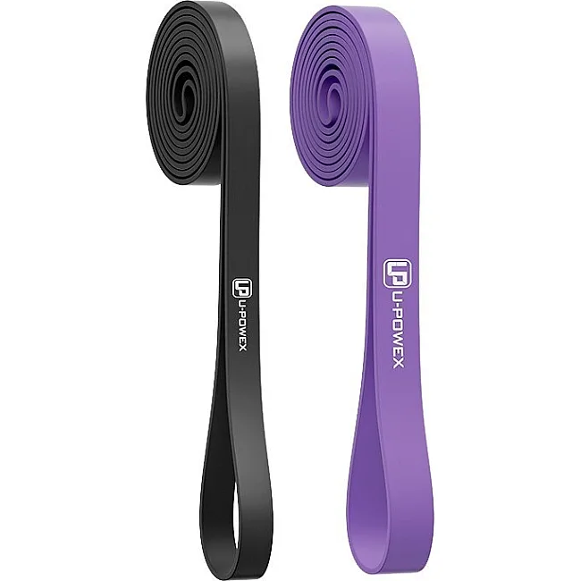 Резиновые петли для тренировок U-POWEX UP_1072 набор 2шт. Black/Purple (9-39kg)