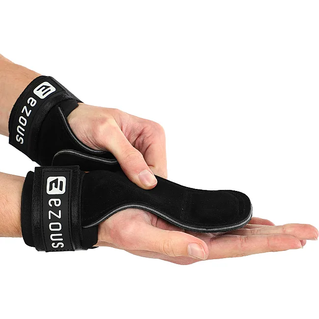 Накладки для подтягивания и тяги HAND GRIP THICKER LAYERS EZOUS D-17 2шт (Черный)