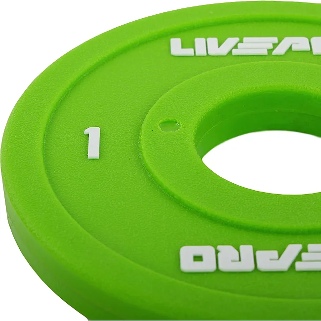 Диск для штанги полиуретановый
 LiveUp LP8028-1 ø50мм 1кг