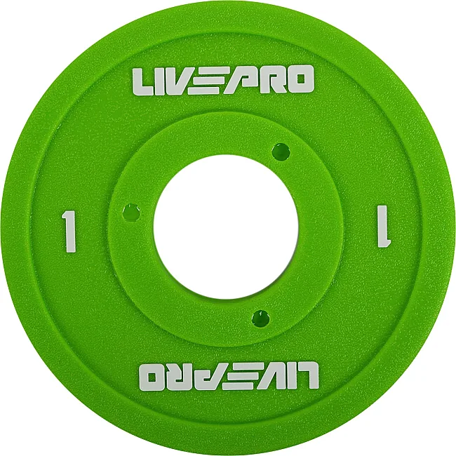 Диск для штанги полиуретановый
 LiveUp LP8028-1 ø50мм 1кг