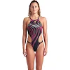 Купальник закрытый для женщин Arena ONE STREAM SWIMSUIT черный, розовый