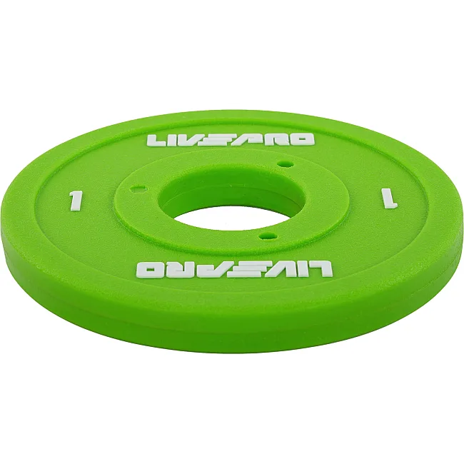 Диск для штанги полиуретановый
 LiveUp LP8028-1 ø50мм 1кг