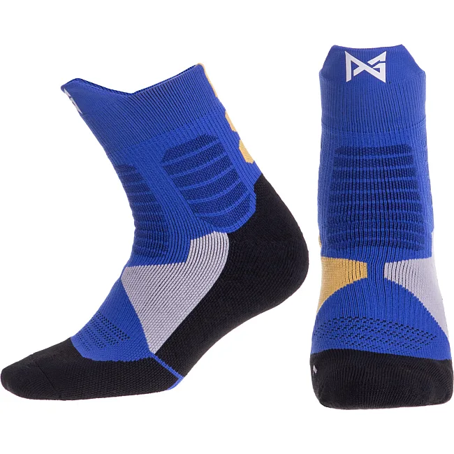 Спортивные носки баскетбольные ALL STAR DML7501 (Синий-серый-желтый)