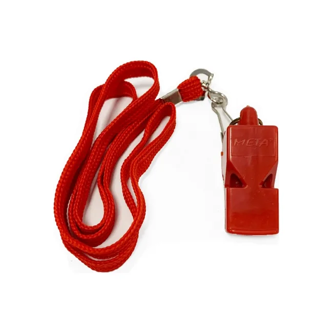 Свисток арбітра пластиковий зі шнурком META Whistle plastic classic with lanyard червоний OFSM