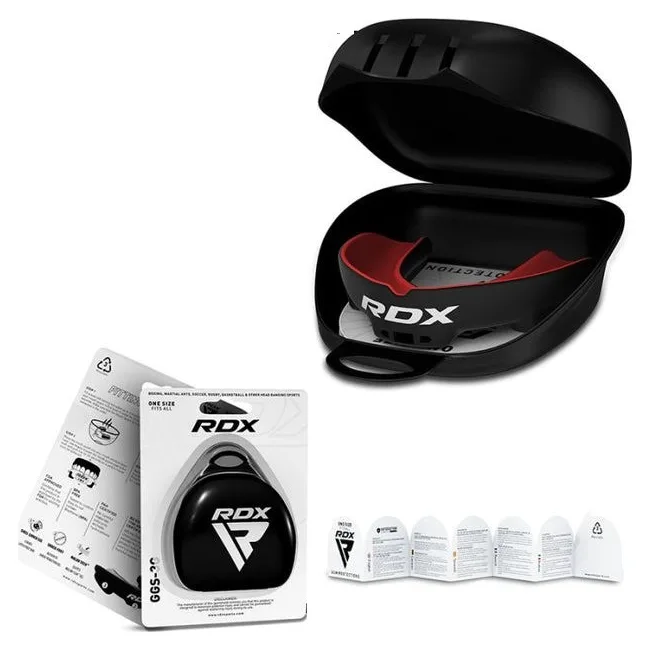 Капа для бокса RDX 3w взрослая (возраст 12+) Black/Red