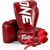 Боксерські рукавиці Fairtex BGV1-ONE (натуральна шкіра) Red (бинти в комплекті)