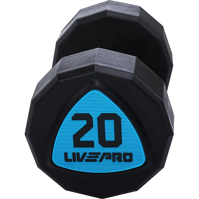Гантели профессиональные
 с полиуретановым покрытием LiveUp LP8003-20 2шт по 20кг