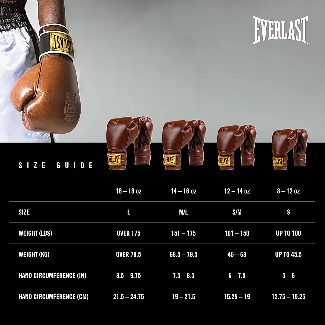 Боксерские перчатки Everlast 1910 CLASSIC TRAINING GLOVE коричневый 16 унций