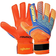 Вратарские перчатки с защитой пальцев REUSCH FB-915A (Лимонный-оранжевый)