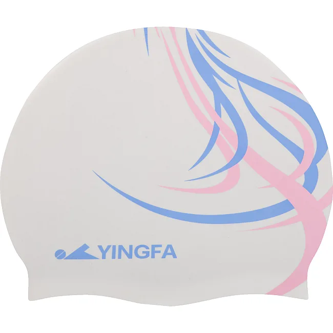 Шапочка для бассейна силиконовая для взрослых YINGFA C0091 (Черный-белый)