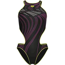Купальник закрытый для женщин Arena ONE STREAM SWIMSUIT черный, розовый