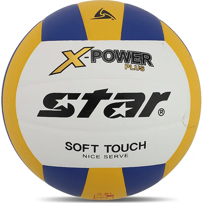 Волейбольний м'яч
 STAR X-POWER PLUS VB5055C-33 №5 PU (Білий-жовтий-синій)