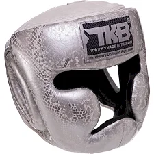 Тренировочный шлем для бокса кожа TOP KING Super Snake TKHGSS-02 (Белый-серебряный)