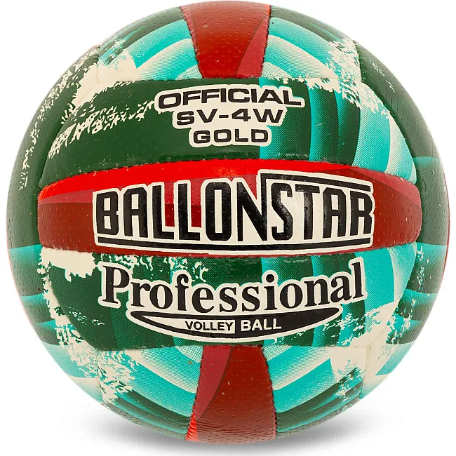 Волейбольный мяч
 BALLONSTAR SV-4W GOLD VB-5214 №5 PU
-красный (Зеленый-красный)