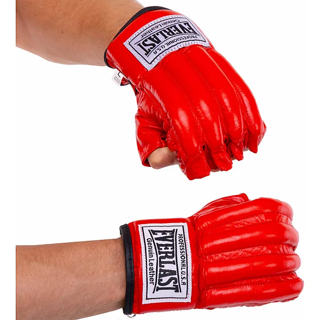 Перчатки снарядные
 кожаные EVERLAST
 VL-01044 (Красный)
