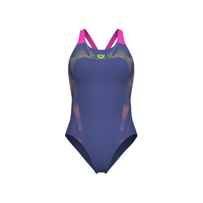 Купальник закрытый для женщин Arena SPIDER WEB SWIMSUIT V BACK розовый