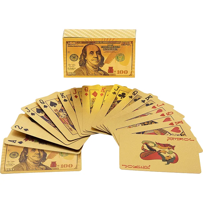 Игральные карты
 пластиковые золотые SP-SPORT
 GOLD 100 DOLLAR IG-4568 54 карты