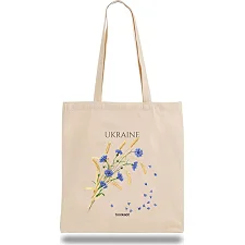 Экошопер BOOKOPT BK4020 Ukraine (Васильки и колосья) бежевый