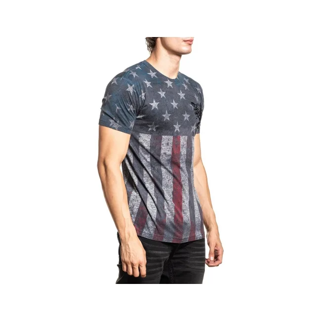 Футболка AFFLICTION CK Freedom SS Tee Heather Grey