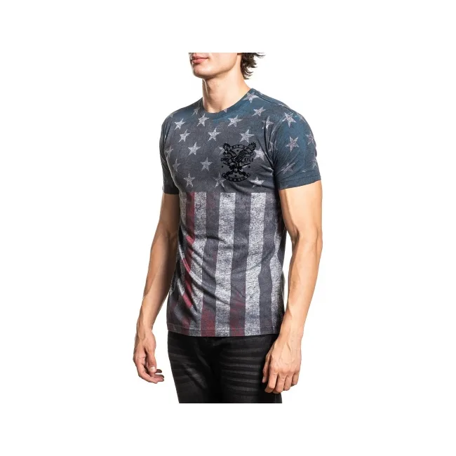 Футболка AFFLICTION CK Freedom SS Tee Heather Grey