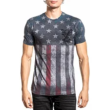 Футболка AFFLICTION CK Freedom SS Tee Heather Grey