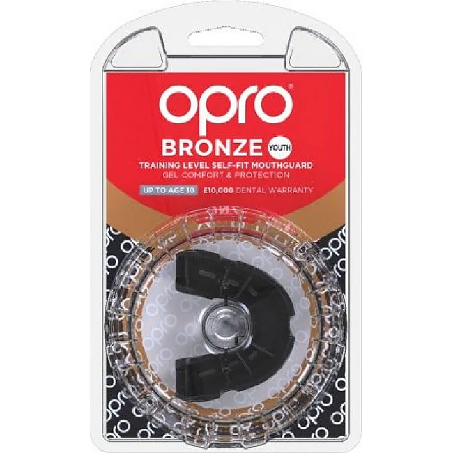 Капа Bronze подростковая (черный) OPRO 2221001