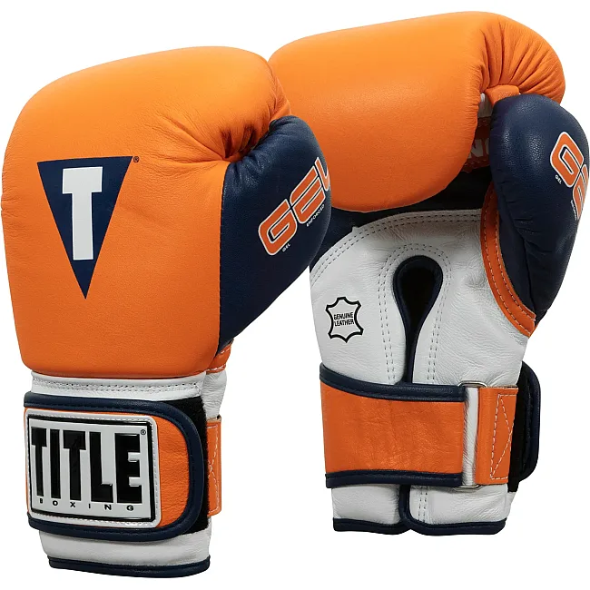 Перчатки снарядные TITLE Boxing Gel World V2T Orange Navy