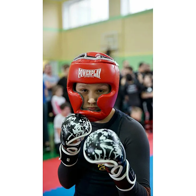 Тренировочный шлем для бокса POWERPLAY 3100 PU Красный