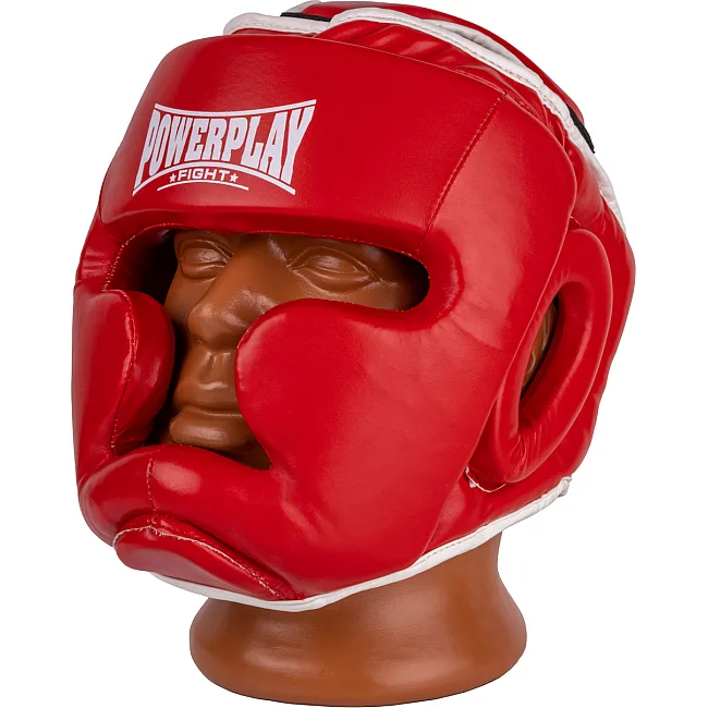 Тренировочный шлем для бокса POWERPLAY 3100 PU Красный