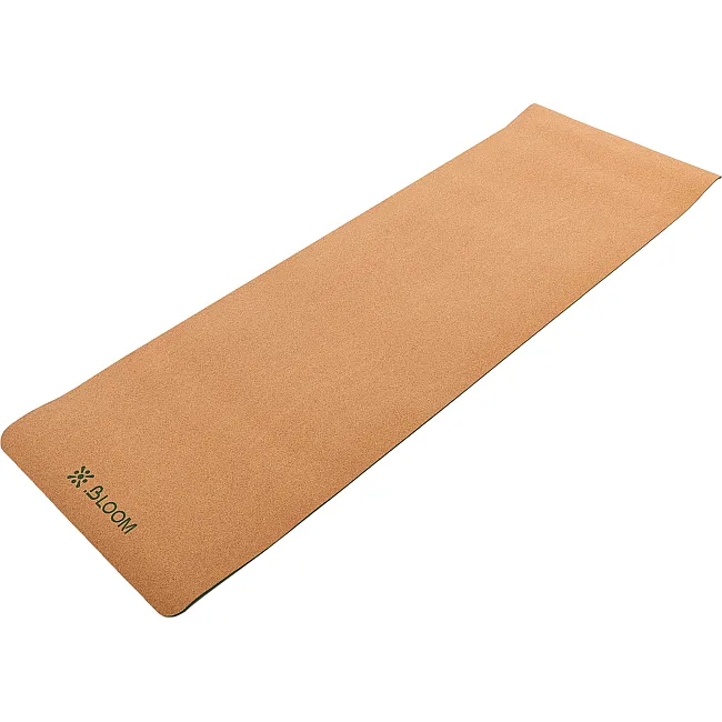 Коврик для йоги Пробковый каучуковый двухслойный Yoga mat BLOOM LB7121 183x61мx0.6cм