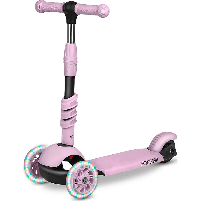 Детский самокат трехколесный Ricokids Cubi розовый