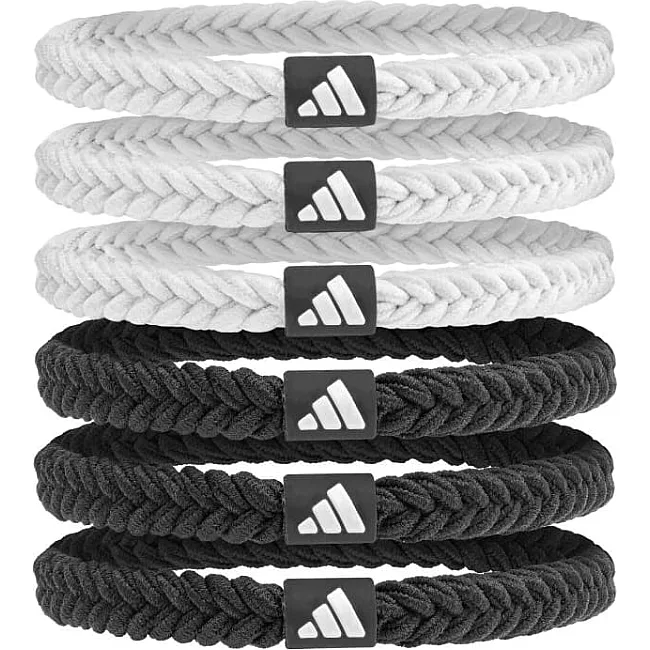Резинки для волос ADIDAS Braided Hair Ties 6pk черный, белый One Size