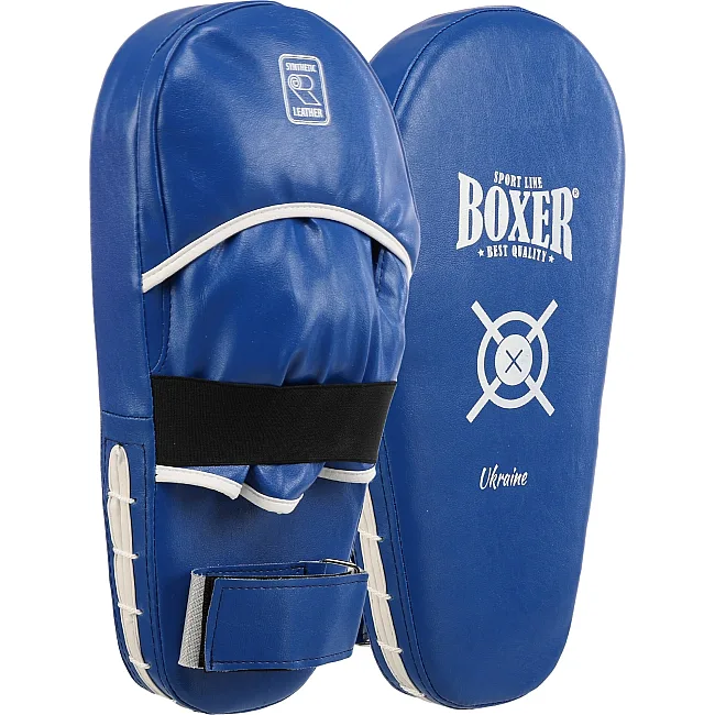 Лапа боксерская прямая тренировочная удлиненная BOXER NEW 2009-N (Синий)