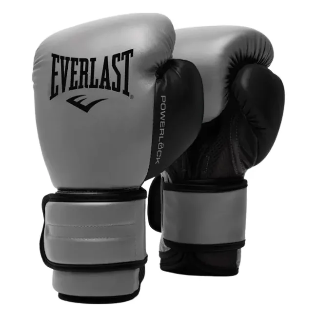 Боксерські рукавиці Everlast POWERLOCK 2R TRAINING GLOVE сірий, чорний 12 унцій