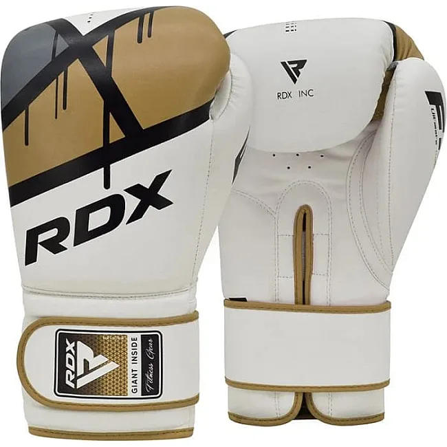 Боксерські рукавиці RDX BOXING GLOVES BGR-F7 білий, золотий