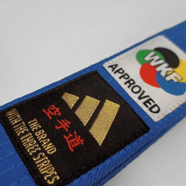 Пояс для карате Adidas ELITE WKF with KANJI OPTION (синій) ADIB242K
