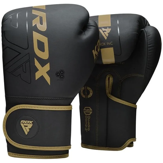Боксерские перчатки RDX F6 Kara Matte Golden (капа в комплекте)