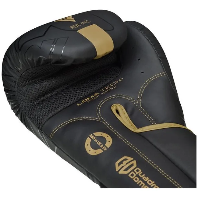 Боксерские перчатки RDX F6 Kara Matte Golden (капа в комплекте)