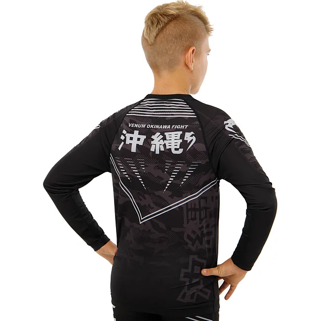 Костюм компрессионный детский рашгард лонгслив и штаны VENUM
 OKINAWA 9504B-9604B XXS
-S (Черный-серый)