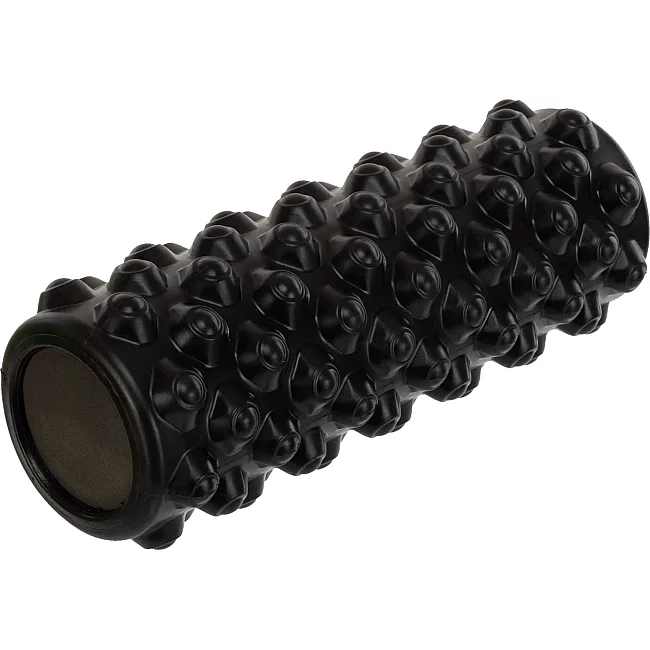Роллер массажный цилиндр (ролик мфр) заполненный пеной 36см Bubble Roller ZELART FI-5714 (Черный)