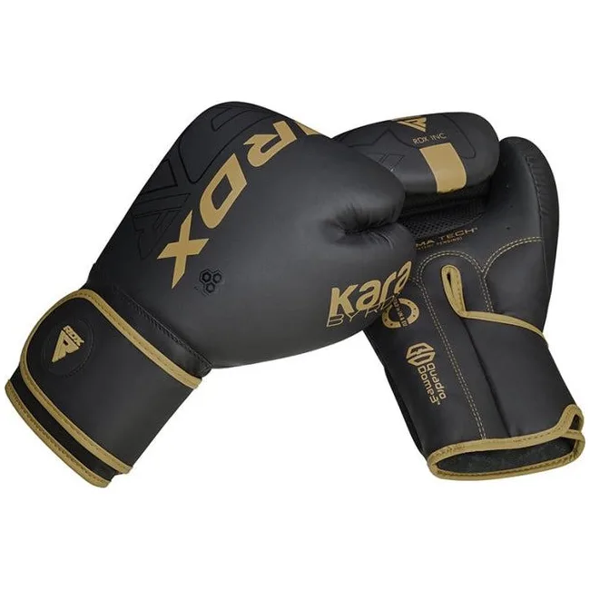 Боксерские перчатки RDX F6 Kara Matte Golden (капа в комплекте)