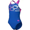 Купальник для девочек Arena PASTIME SWIMSUIT V BACK синий, розовый, бирюзовый