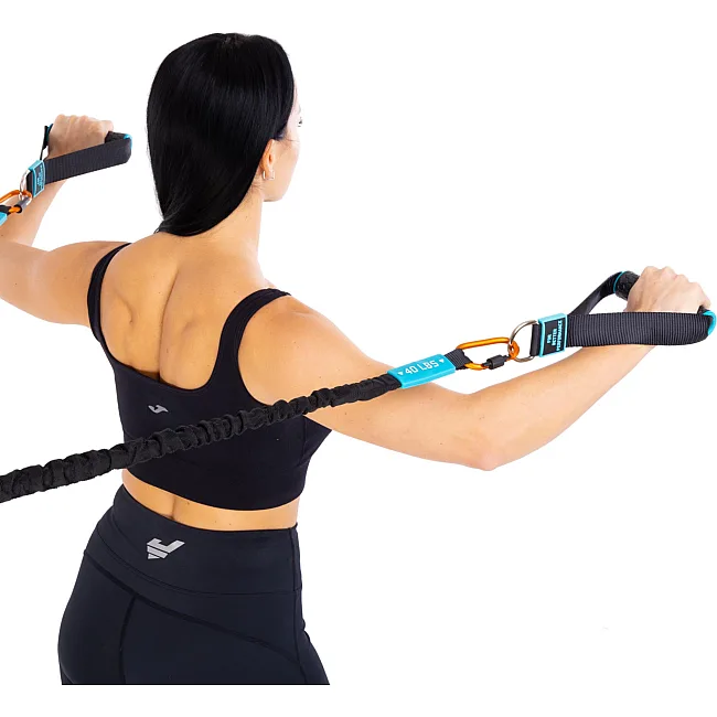 Трубчатый эспандер
 с карабином в защитном рукаве RESISTANCE TUBE LiveUp LP8401-XL очень высокая