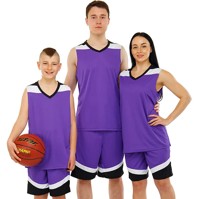 Баскетбольная форма майка и шорты LIDONG L050 3XS-6XL (Фиолетовый-черный)