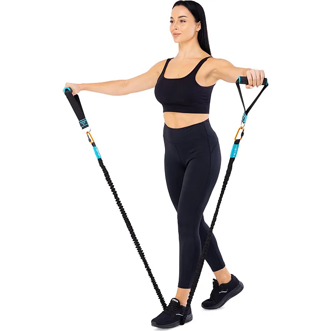 Трубчатый эспандер
 с карабином в защитном рукаве RESISTANCE TUBE LiveUp LP8401-XL очень высокая