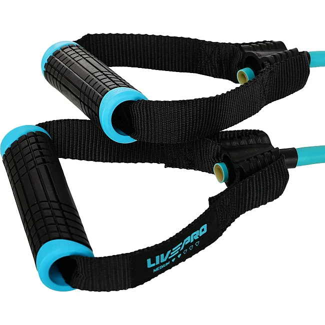 Трубчатый эспандер
 с ручками 20LB LiveUp LP8405-M 120см нагрузка 9кг (Синий)