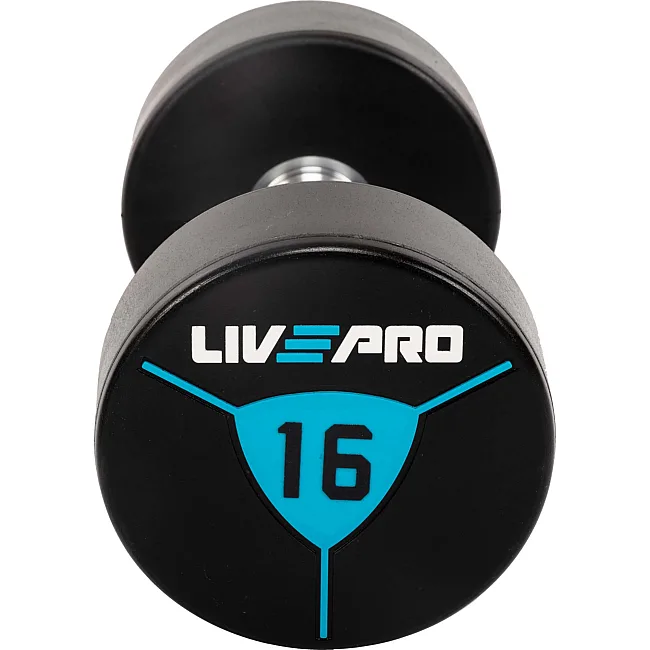 Гантели профессиональные
 с полиуретановым покрытием LiveUp LP8000-16 2шт по 16кг
