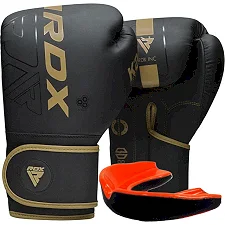 Боксерские перчатки RDX F6 Kara Matte Golden (капа в комплекте)
