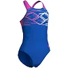 Купальник для девочек Arena PASTIME SWIMSUIT V BACK синий, розовый, бирюзовый